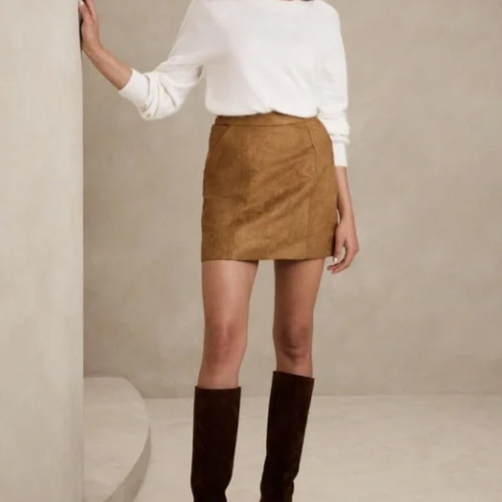 Banana Republic Vegan Suede Miniskirt